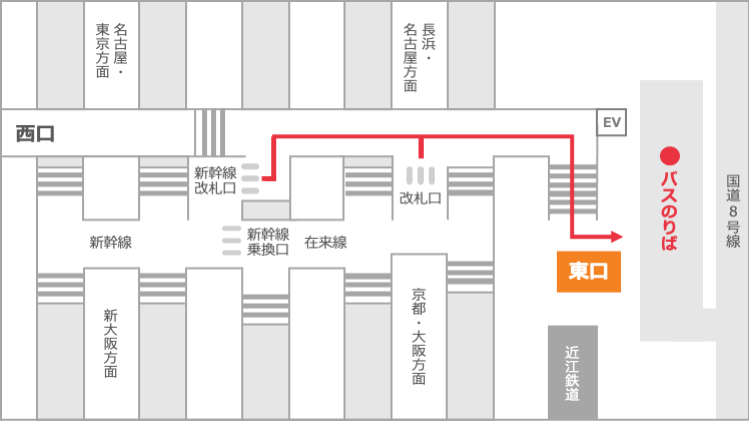 電車(JR米原駅)でお越しの方